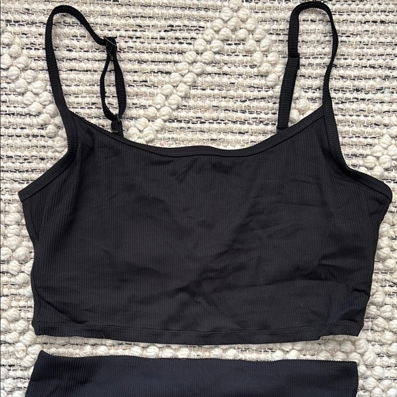 NWOT Aerie Black Ribbed Bikini Set - Picture 2 of 7